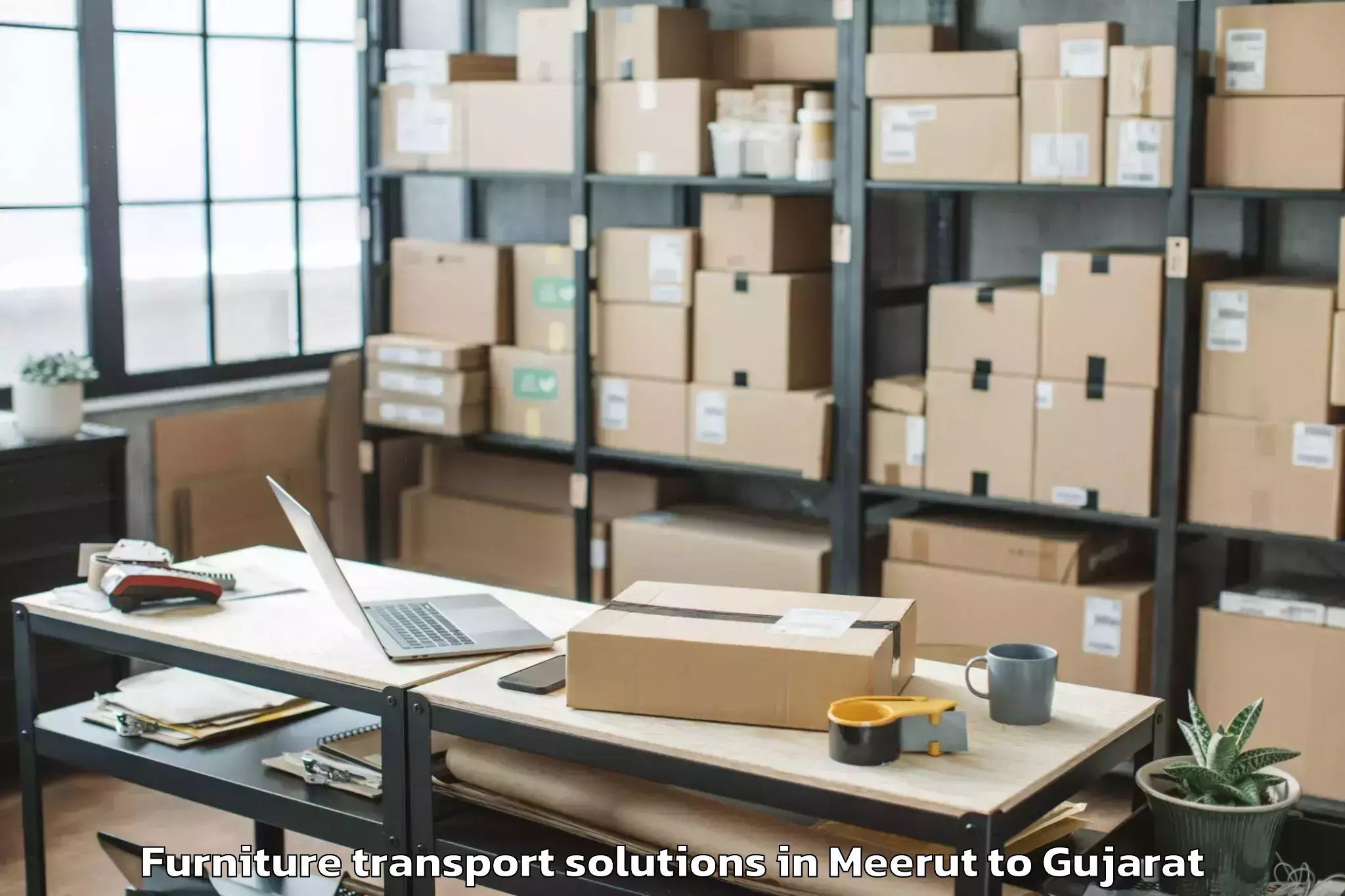 Trusted Meerut to Vr Mall Surat Furniture Transport Solutions